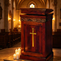 Chaire en bois pour église, podium pour sanctuarium, lieu religieux, événement de baptême, scène de présentation