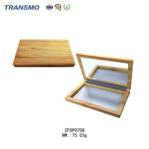 Palette à paupières magnétique vide personnalisable, étui de maquillage carré en bambou avec miroir - Product Image 4