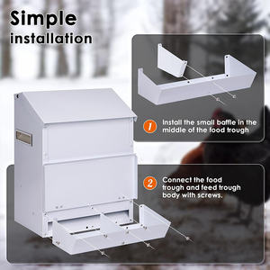 JH-Mech Mangeoire et abreuvoir à 6 aliments pour poulets résistant aux intempéries avec pattes réglables verrouillables Mangeoire à poulet automatique en métal fiable - Product Image 4