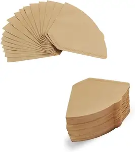 Cheap Made In China Sector Shape Wood Pulp Brown Natural Disposable Filter Coffee Paper