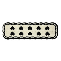 Tapis de chambre à coucher en polyester en forme de cœur de style crème, tapis de chevet, bande longue en peluche, tapis de chambre principale, tapis de baie vitrée, tapis de canapé, table basse