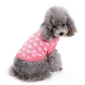 <span class=keywords><strong>Pull</strong></span> en tricot pour chien, chat, animal <span class=keywords><strong>de</strong></span> compagnie, vêtements d'hiver doux et chauds, rose, motif cœur, vêtements <span class=keywords><strong>de</strong></span> fête - Product Image 3