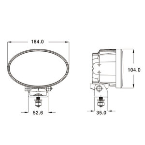 Lampe de travail ovale étanche ultra-lumineuse 12V 80W à 8 LED, 6,5 pouces, lumière de travail LED 24V pour tracteur - Product Image 2