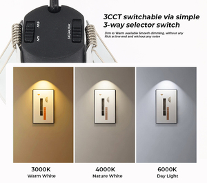 Luminaria LED Empotrable Resistente al Fuego CCT con Certificación UKCA CE EU, 4W 6W, Regulable, Antideslumbrante, IP65, Impermeable para Interiores - Product Image 3