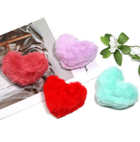 Porte-clés en peluche en forme de cœur en laine créative personnalisée, jouet en peluche rouge, accessoire de sac, porte-clés