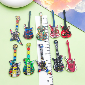 จี้กีตาร์อะคริลิคสีสันสดใสพิมพ์สองด้านสำหรับอุปกรณ์เครื่องประดับ DIY - Product Image 3