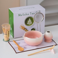 Bol à matcha en céramique de style japonais, ensemble de thé matcha Dehua, support pour fouet, brosse, accessoires pour la cérémonie du thé, outils pour la préparation du thé