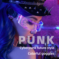 Cyberpunk LED visière lunettes lumineuses lunettes de soleil futuristes Cool danse plancher technologie fête coloré lueur pour adulte pour enfant
