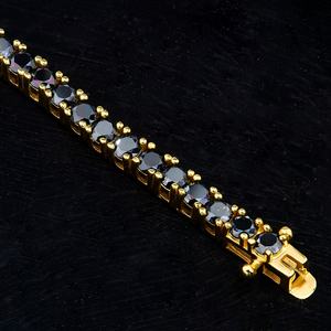 Pulsera de Tenis Redonda de Moissanita Negra en Plata 925 - Product Image 3