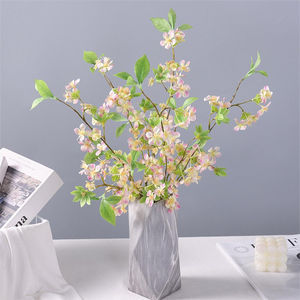Flor artificial nieve sauce Flor de melocotón flor de cerezo decoración del hogar nieve invierno jazmín flores de boda - Product Image 3