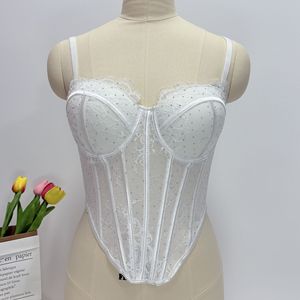 2026 Hot Sale Corset <strong>Top</strong> for Women Sexy Diamond Lace Mesh Breathable Bustiers Slimming Backless <strong>See</strong> <strong>Through</strong> Bodysuit Crop <strong>Tops</strong> - Product Image 6