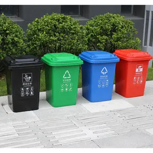 Outdoor Industrial Waste Bin 50L Plastic Recycling Trash Bin