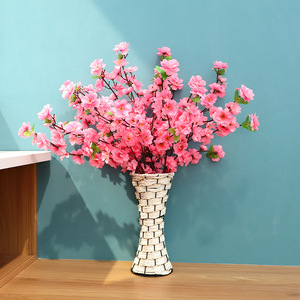 <b>Artificial</b> Peach Blossom Branch Silk Flower Single Piece High Simulation Indoor Decorative <b>Tree</b> Floor Cherry Blossom Branch - Product Image 1
