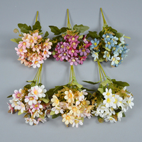 Buket bunga buatan kualitas tinggi, bunga dekorasi pernikahan realistis Hydrangea sentuhan asli
