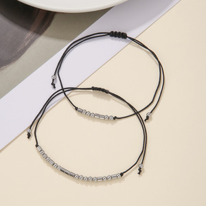 Offre Spéciale réglable Distance correspondant famille <span class=keywords><strong>Morse</strong></span> <span class=keywords><strong>Code</strong></span> Bracelet pour fils maman cadeaux - Product Image 5
