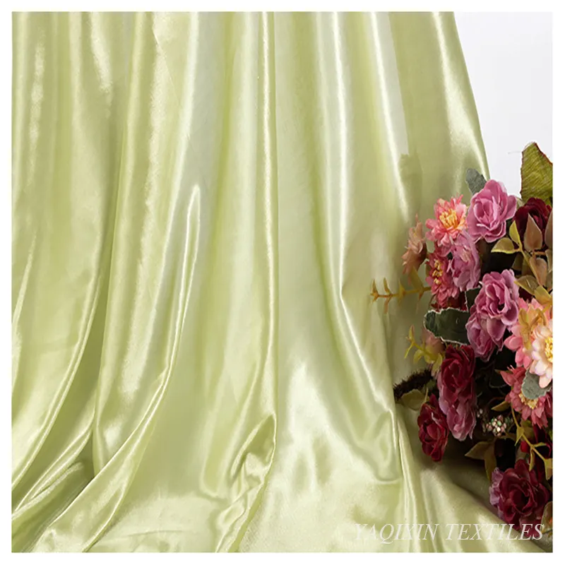 YX2141 Guangzhou Cheap Stocklot 100% Polyester 50D Shiny Dubai Dress Satin Lining Fabric By Kilogram