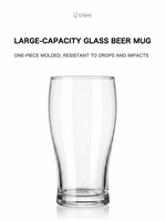 Verre à vin et bière en cristal de 570 ml avec logo personnalisé, soufflé à la main, sans plomb, écologique, compatible lave-vaisselle, pour Pilsner, Tulip, Pint - Vente en gros