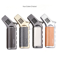 Briquet torche long classique rechargeable au gaz butane, flamme jet coupe-vent, portable, multi-usage, pour cigarettes, camping, barbecue