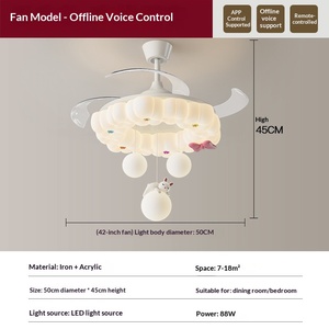 Lámpara de Techo con Ventilador Estilo Francés, Lámpara Colgante con Diseño de Ojo de Dibujos Animados, para Habitación Infantil, Dormitorio, Sala de Estar - Product Image 6