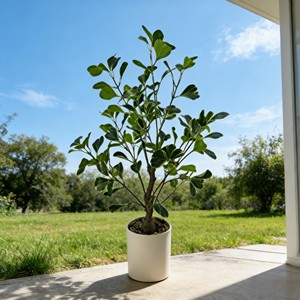 Bonsái artificial de ficus, árbol de baniano artificial en maceta, hojas en forma de corazón - Product Image 5