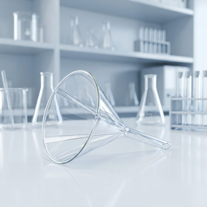 Entonnoir à longue tige en verre borosilicate MAYALAB pour transfert de produits chimiques en laboratoire, Haryana - Product Image 2