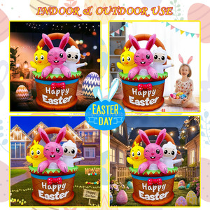 6FT Cute Easter Bunny Chick Sheep Inflatable Decorations LED Lights Waterproof for Home Yard Party <b>DC</b> <b>Power</b> <b>Supply</b> IP44 Rated - Product Image 6