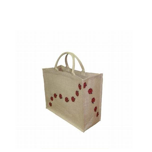 2026 Customized Size Shape Jute Handbag Single Handle Vintage Bohemian Style Pearl Decoration Office Daily Use Made Bangladesh - Product Image 3