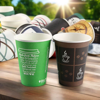 Gobelets en papier jetables biodégradables et compostables de qualité alimentaire à paroi simple pour café à emporter, personnalisables, vente en gros usine