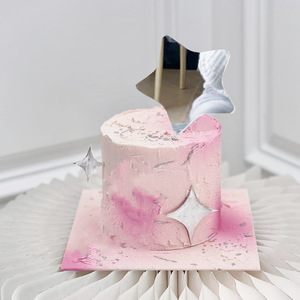 Decoración Acrílica de Estrella y Luna para Pasteles, Color Plateado, Suministros para Repostería de Fiestas de Cumpleaños - Product Image 2