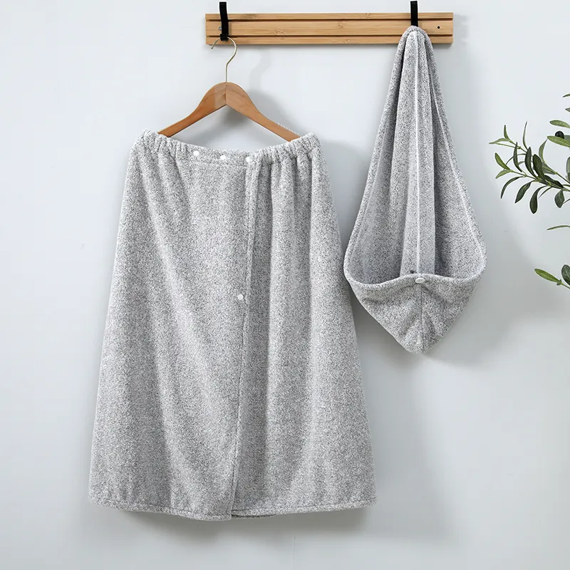 Commercio all'ingrosso di lusso confortevole regolabile quick dry doccia Body Wrap microfibra asciugamano per capelli vestito set di asciugamani da bagno
