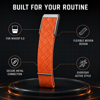 Bracelet de montre Ouruoxi en cuir véritable à motif tissé personnalisé, respirant, bracelet de remplacement pour tracker Whoop 5.0 MG