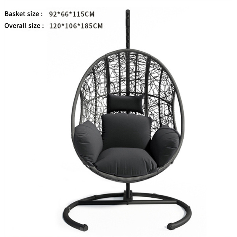 Removable Mixed Woven Dark Gray Hanging Basket