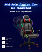Nouveauté Fauteuil Gamer RGB Coloré Chaise de Bureau de Course Noire Professionnelle Intelligente pour Installation PC