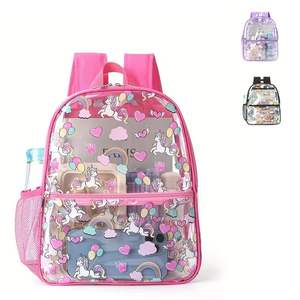 Mochila Transparente de Estilo Fresco y Dulce para Niñas, Impermeable, de PVC, para Estudiantes, Escolar, Grande y Portátil, Venta Caliente Transfronteriza - Product Image 1