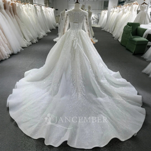 Luxury Long Sleeves Wedding Dresses Handmade <b>Sequined</b> Vintage Bridal Gown Lsbh23 - Product Image 3