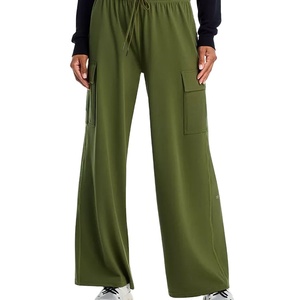 Ingrosso elasticizzato <span class=keywords><strong>con</strong></span> coulisse <span class=keywords><strong>in</strong></span> <span class=keywords><strong>vita</strong></span> stile Pull-on tasche Cargo a gamba larga <span class=keywords><strong>pantaloni</strong></span> Cargo da donna - Product Image 1