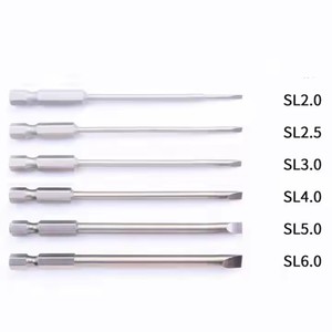 ชุดดอกไขควงหัวแบน6ชิ้นชุดไขควงปลายแม่เหล็กไขควงไฟฟ้าเครื่องมือขับเหล็ก S2ดอกสว่านก้าน1/4นิ้ว - Product Image 3