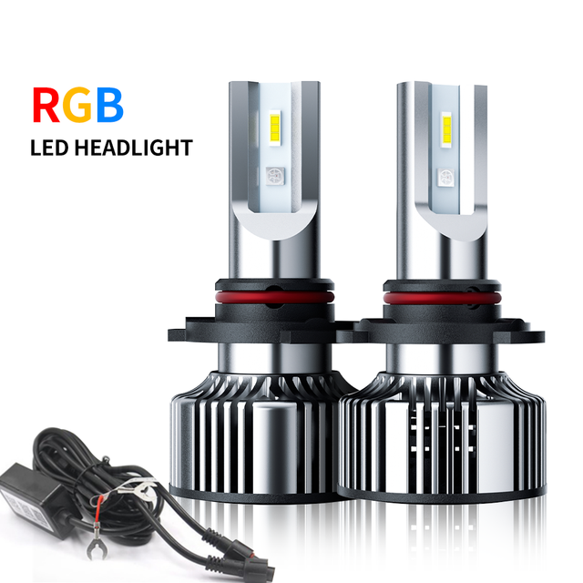 12V 24V App Control RGB LED Headlight Bulb H11 H7 H4 H10 Led Car Light Auto Lighting System