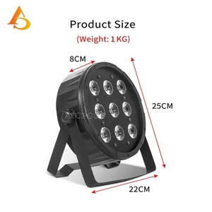 Luz LED Par de 9 piezas y 12W para iluminación de escenario, RGBW 4 en 1, de plástico, precio de fábrica - Product Image 5
