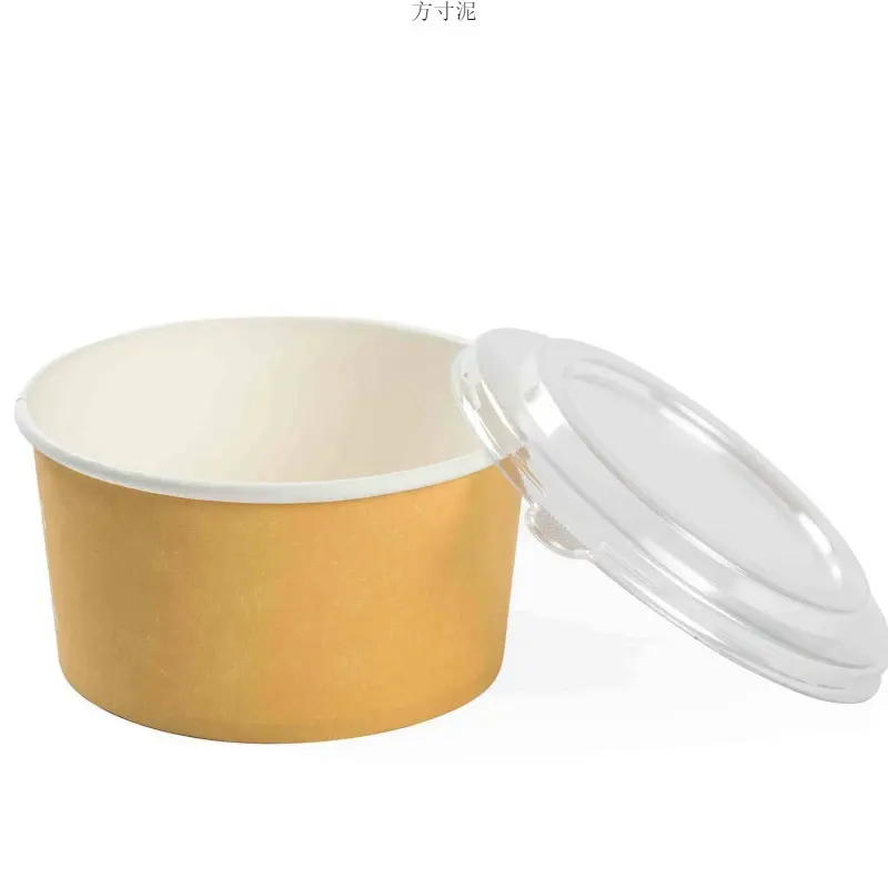 Cuencos de papel Kraft desechables de 34oz con tapas de PP, recipientes de comida, cuencos de sopa, suministros para fiestas, cuencos para tratar, paquete de 50