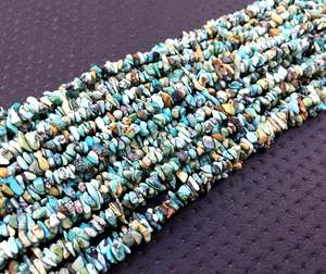 Bonne qualité 16 pouces de Long brin véritable naturel Arizona Turquoise pierres précieuses lisses non coupées puces perles fournitures de fabrication de bijoux - Product Image 4