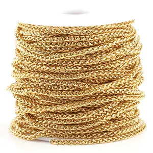 Hot Selling Permanente Sieraden Kettingen Tarwe Chain No Fade Pvd Goud Coating Rvs Gevlochten Kiel Ketting