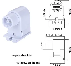 R17D/HO Lápide Base Do Suporte Do Soquete Conector T8/T10/T12 8ft DIODO EMISSOR de Luz Fluorescente Substituição Êmbolo Suporte Da Lâmpada adaptador