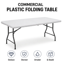 Tables pliantes commerciales USA DDP - 4FT-8FT en HDPE+Fer pour banquets extérieurs, traiteur et événements, avec garantie 1 an