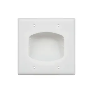 Low Voltage Audio Video Cable White 2 Gang Recessed Wall Plate For Internal Cable Management