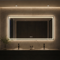 Espejo de Baño Rectangular Inteligente con LED, Interruptor Táctil, Antivaho, Iluminación Regulable, Clasificación IP65, Diseño Moderno para Uso Doméstico