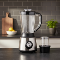 Blender Portabel Komersial Pembuat Jus Buah Mixer Dapur Peralatan Rumah Tangga Baja Tahan Karat Kapasitas 1.6L Multifungsi Elektrik
