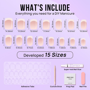 BTArtbox French Tip Press On Nails Custom Logo Artificial Fingernails Wholesale Handmade Soft Gel Fake False Nails Press On - Product Image 5