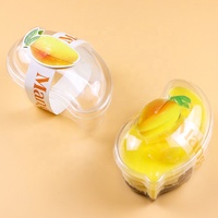 Boîte à mangue en plastique en forme de fruit Boîte d'emballage de gâteau en PET Conteneurs en plastique en gros avec couvercles pour aliments