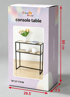 Table console simple à 2 niveaux, table étroite pour canapé, cadre en métal, étagère de rangement pour couloir, chambre à coucher, salon